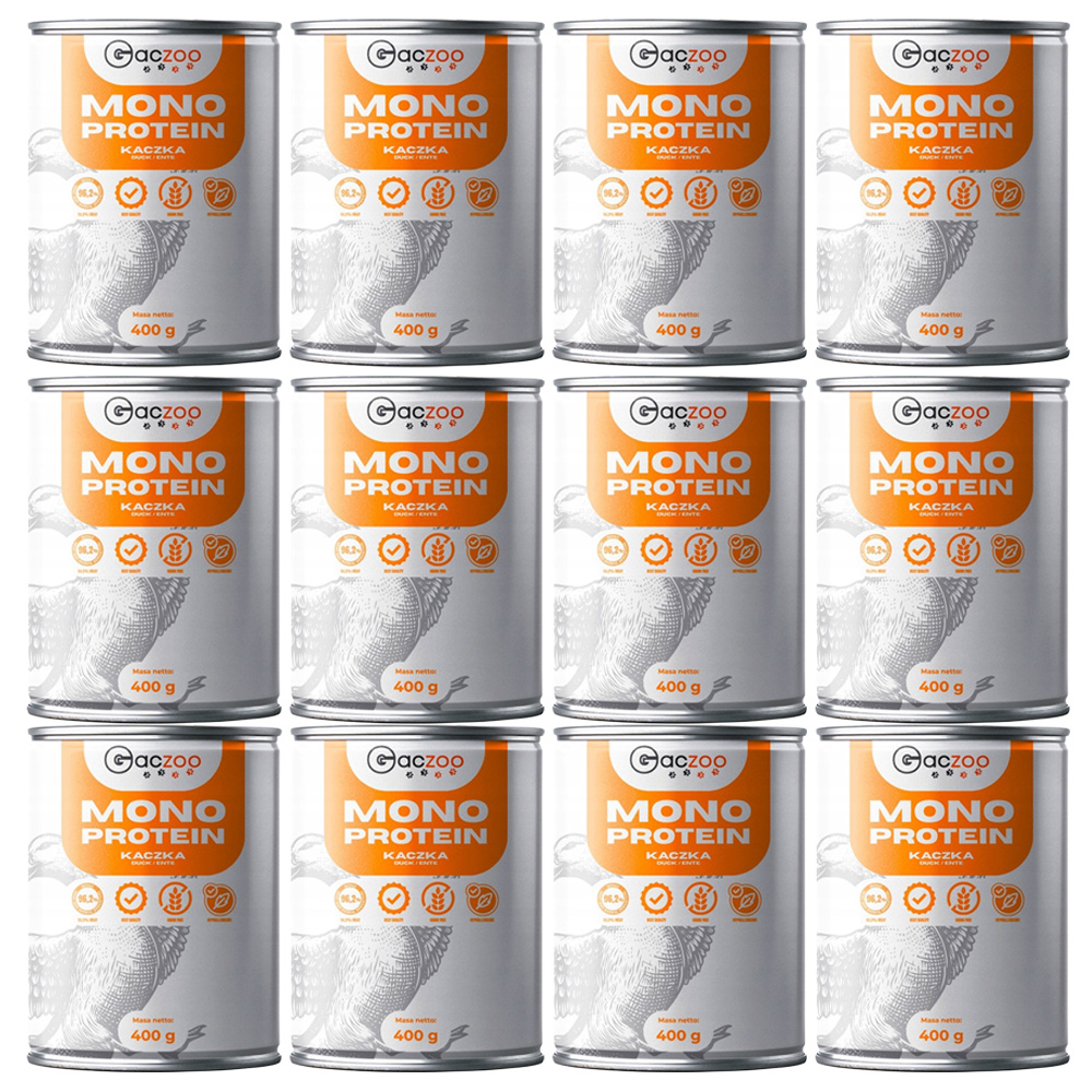 Gaczoo MONO Protein karma mokra dla psa Kaczka 12x400g